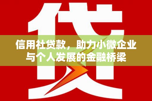 全国信用社贷款，助力小微企业与个人发展的金融桥梁