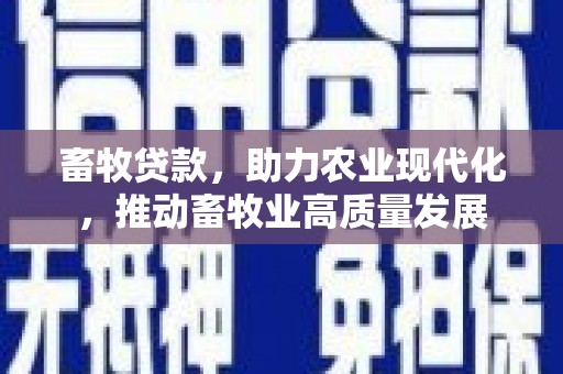 全国畜牧贷款，助力农业现代化，推动畜牧业高质量发展
