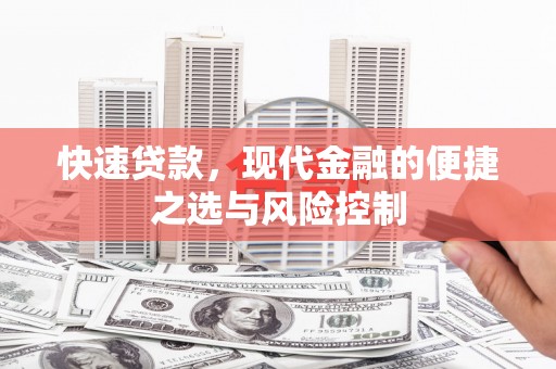 全国快速贷款，现代金融的便捷之选与风险控制