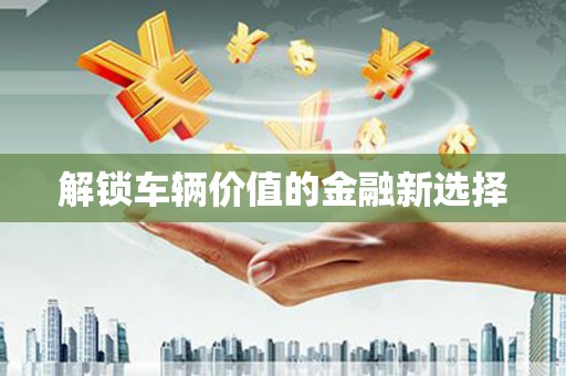 全国解锁车辆价值的金融新选择