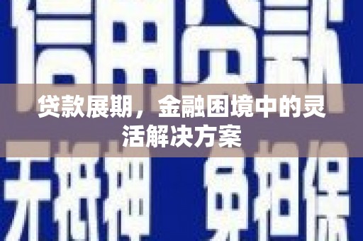 全国贷款展期，金融困境中的灵活解决方案