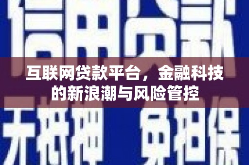 全国互联网贷款平台，金融科技的新浪潮与风险管控