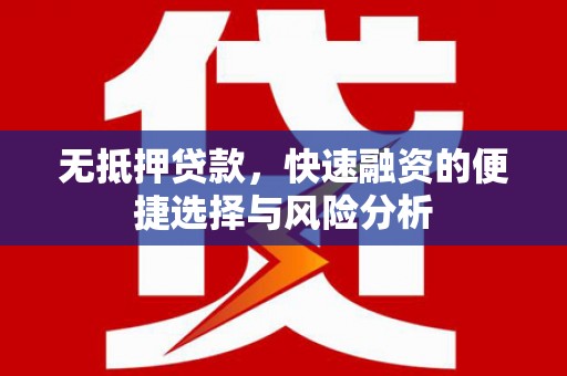 全国无抵押贷款，快速融资的便捷选择与风险分析