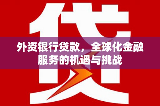 全国外资银行贷款，全球化金融服务的机遇与挑战