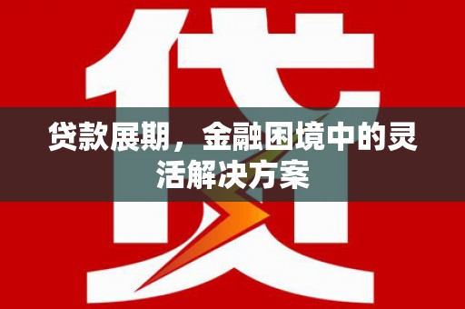 全国贷款展期，金融困境中的灵活解决方案