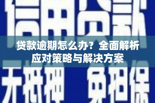 全国贷款逾期怎么办？全面解析应对策略与解决方案
