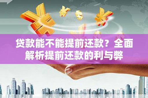 全国贷款能不能提前还款？全面解析提前还款的利与弊