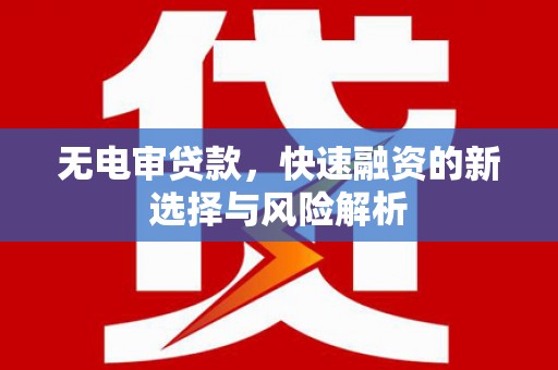 全国无电审贷款，快速融资的新选择与风险解析