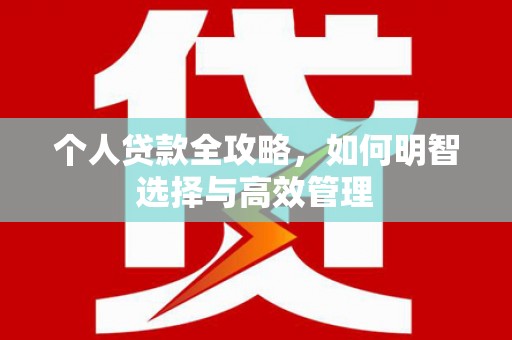 全国个人贷款全攻略，如何明智选择与高效管理