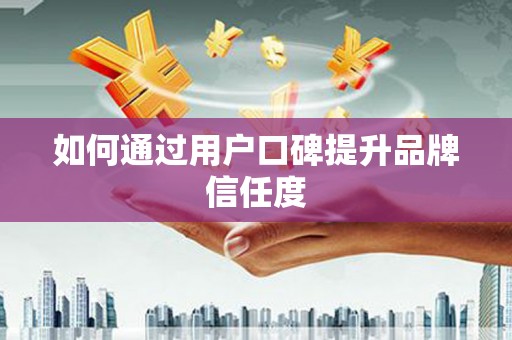 全国如何通过用户口碑提升品牌信任度