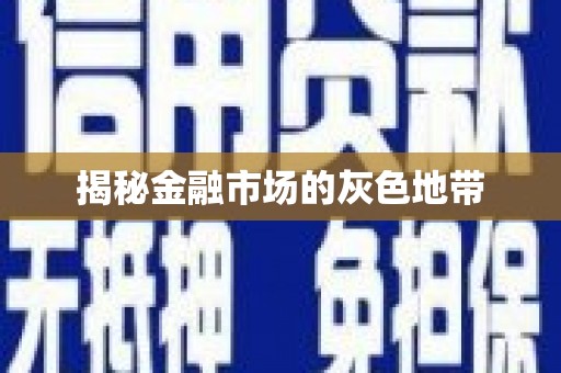 全国揭秘金融市场的灰色地带