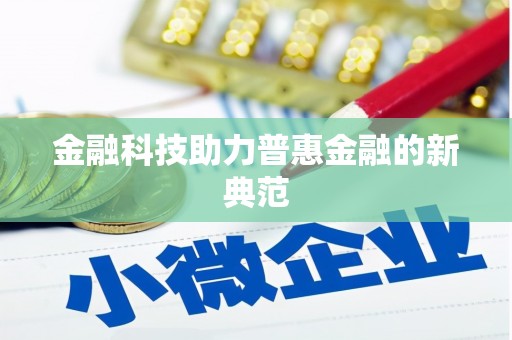 全国金融科技助力普惠金融的新典范