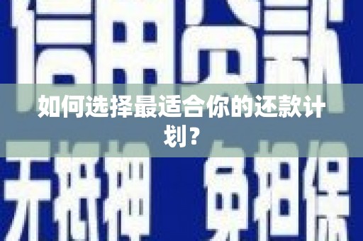 全国如何选择最适合你的还款计划？