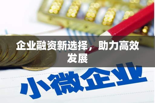 全国企业融资新选择，助力高效发展