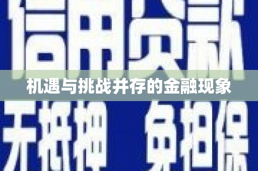全国机遇与挑战并存的金融现象